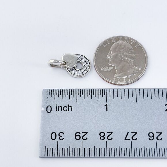 Pandora ALE Crystal Heart Charm Spacer Pendant | Sterling Silver 925 - Picture 7 of 7